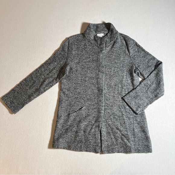 Pure Jill Wool Blend Snap Button Front Smoky Grey Sweater Jacketet, Small - Picture 1 of 9